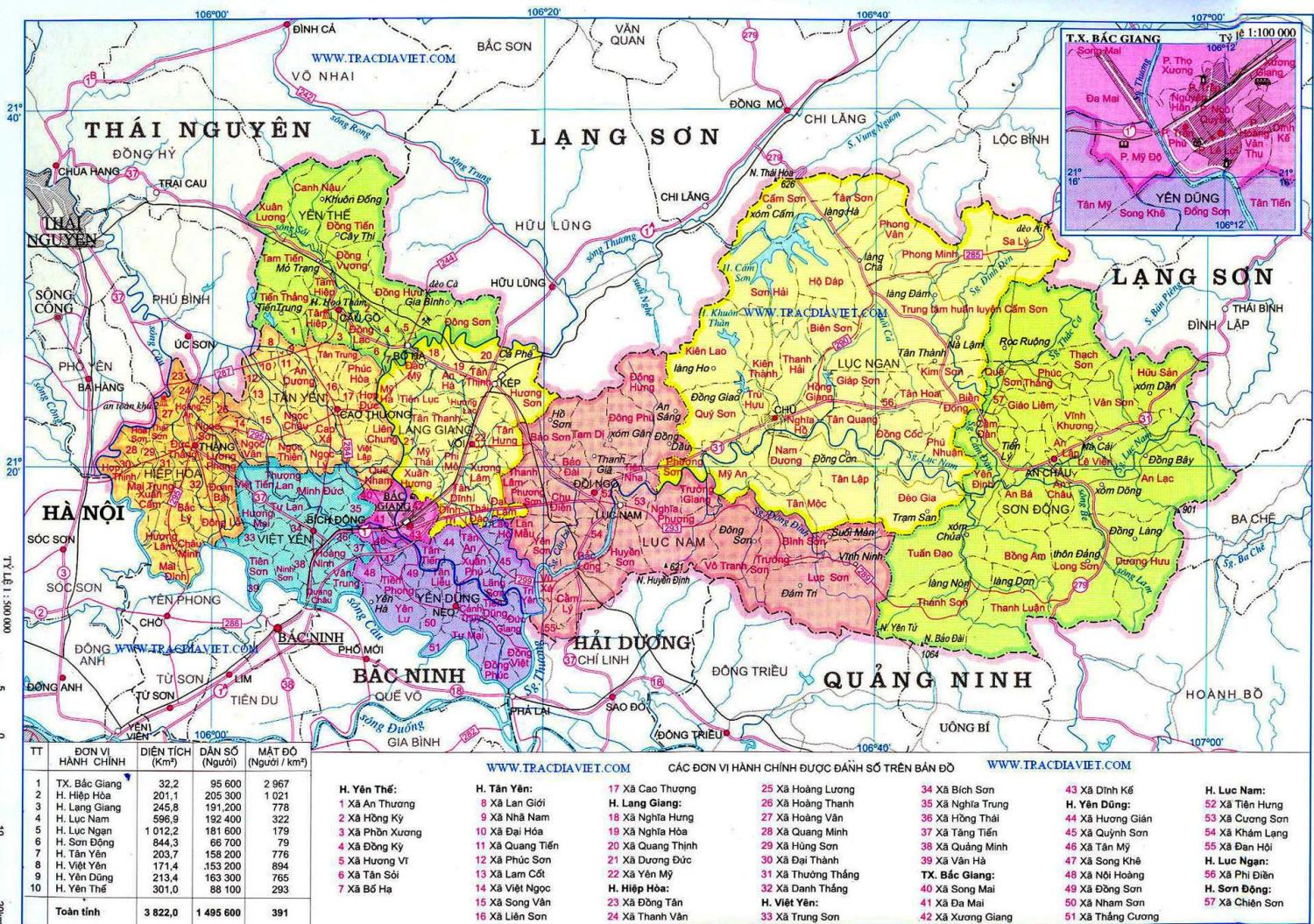Bản đồ địa chính tỉnh Bắc Giang