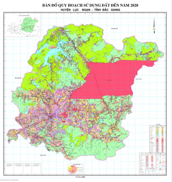 Bản đồ quy hoạch sử dụng đất huyện Lục Ngạn đến năm 2020
