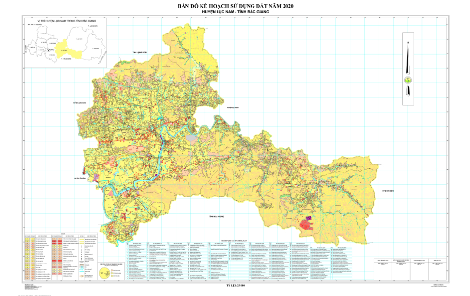 Bản đồ Kế hoạch sử dụng đất đến năm 2020 huyện Lục Nam