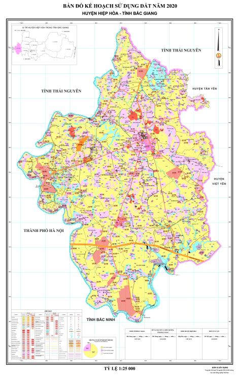 Bản đồ Kế hoạch sử dụng đất đến năm 2020 huyện Hiệp Hòa