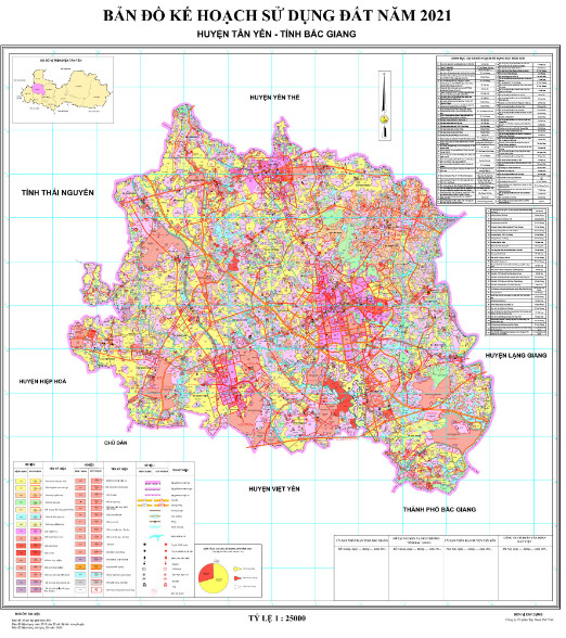 Bản đồ Kế hoạch sử dụng đất đến năm 2021 huyện Tân Yên