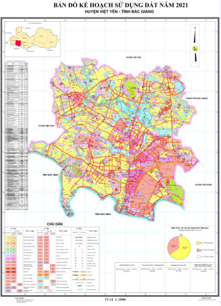 Bản đồ Kế hoạch sử dụng đất đến năm 2021 huyện Việt Yên