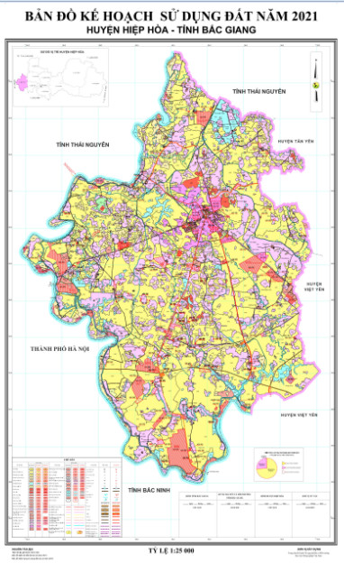 Bản đồ Kế hoạch sử dụng đất đến năm 2021 huyện Hiệp Hòa