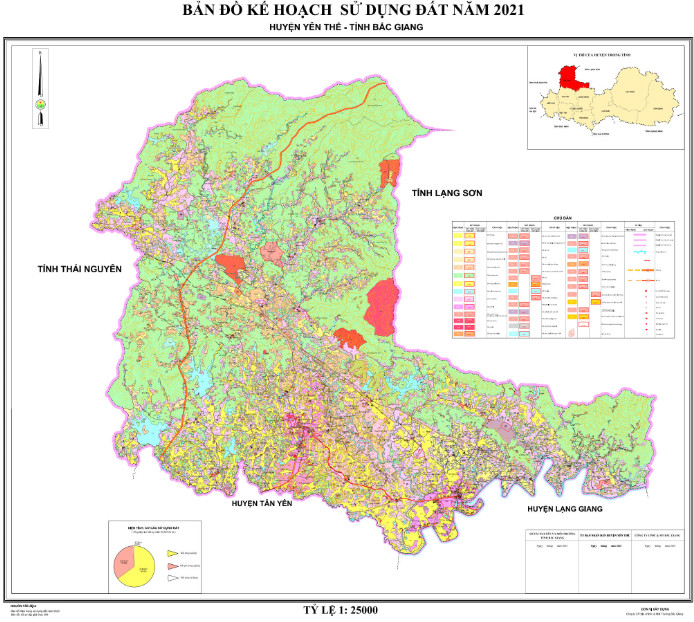 Bản đồ Kế hoạch sử dụng đất đến năm 2021 huyện Yên Thế