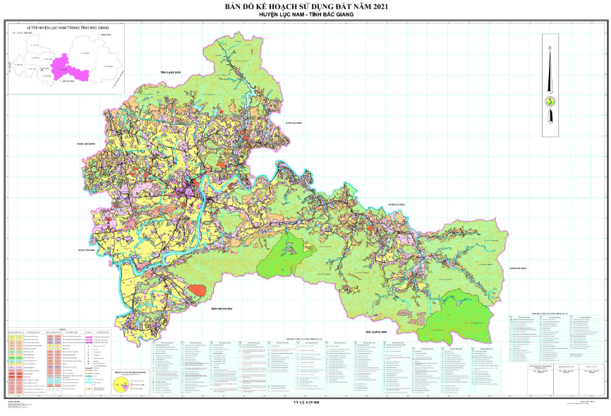 Bản đồ Kế hoạch sử dụng đất đến năm 2021 huyện Lục Nam