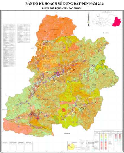 Bản đồ Kế hoạch sử dụng đất đến năm 2021 huyện Sơn Động
