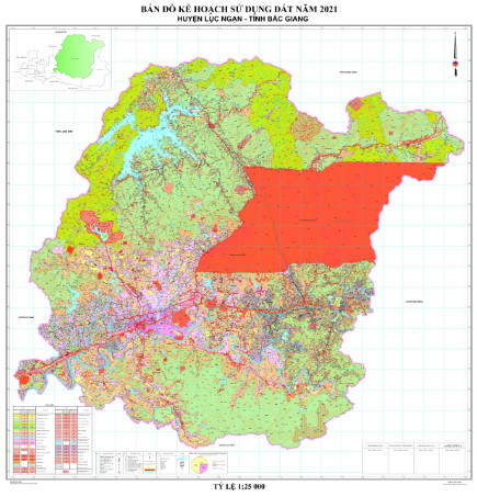 Bản đồ Kế hoạch sử dụng đất đến năm 2021 huyện Lục Ngạn