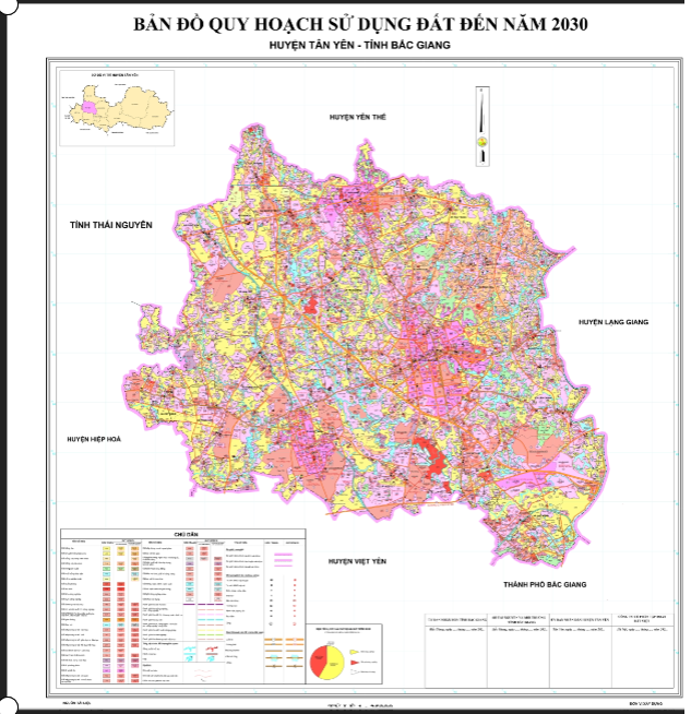 Bản đồ quy hoạch sử dụng đất đến năm 2030 huyện Tân Yên