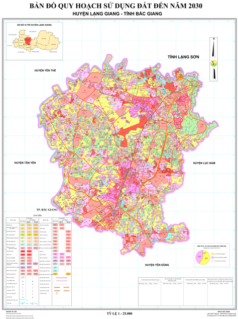 Bản đồ quy hoạch sử dụng đất đến năm 2030 huyện Lạng Giang