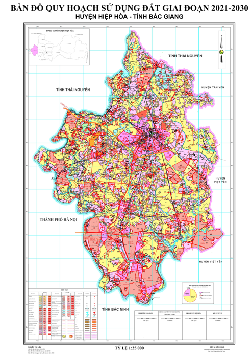 Bản đồ quy hoạch sử dụng đất năm 2021-2030 huyện Hiệp Hòa