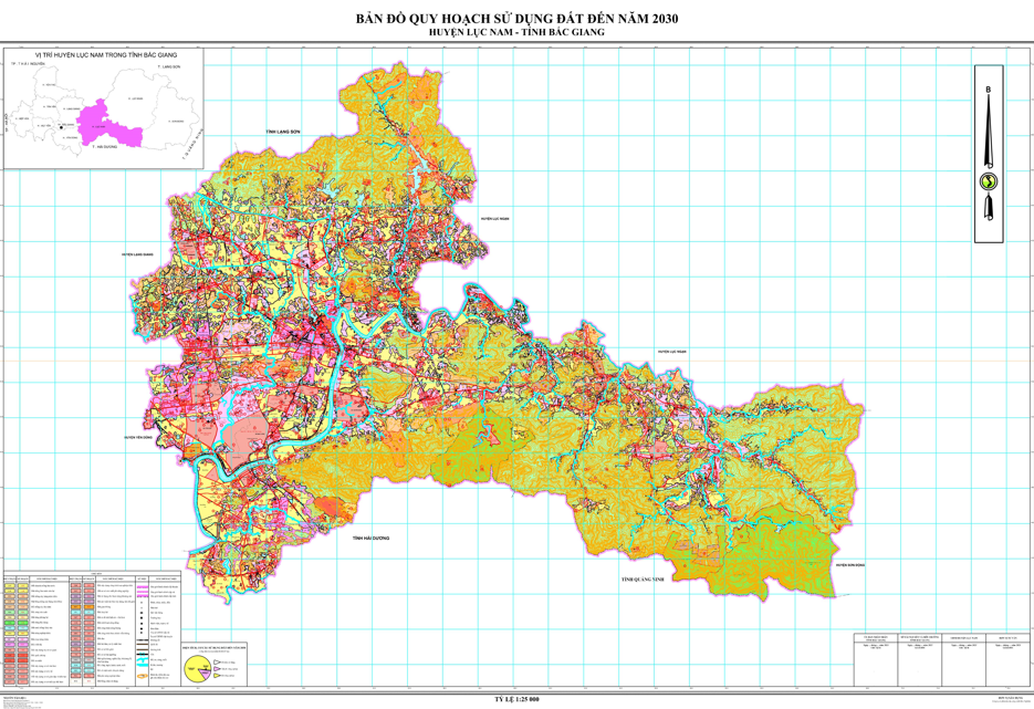 Bản đồ quy hoạch sử dụng đất đến năm 2030 huyện Lục Nam