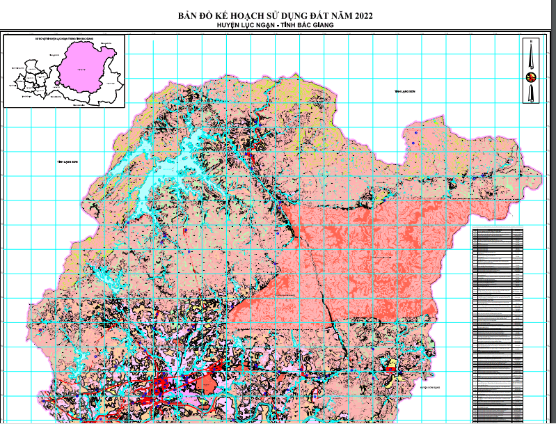 Bản đồ Kế hoạch sử dụng đất năm 2022 huyện Lục Ngạn Tỉnh Bắc Giang