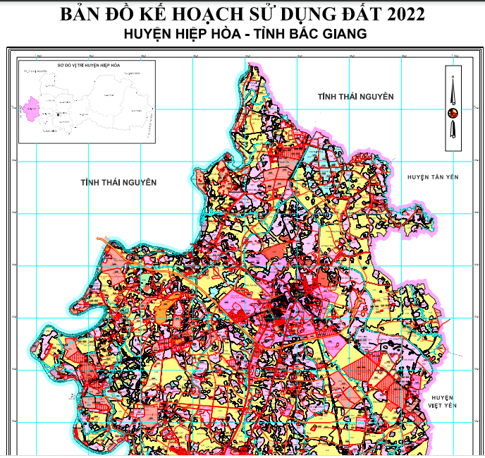 Bản đồ Kế hoạch sử dụng đất năm 2022 huyện Hiệp Hòa Tỉnh Bắc Giang