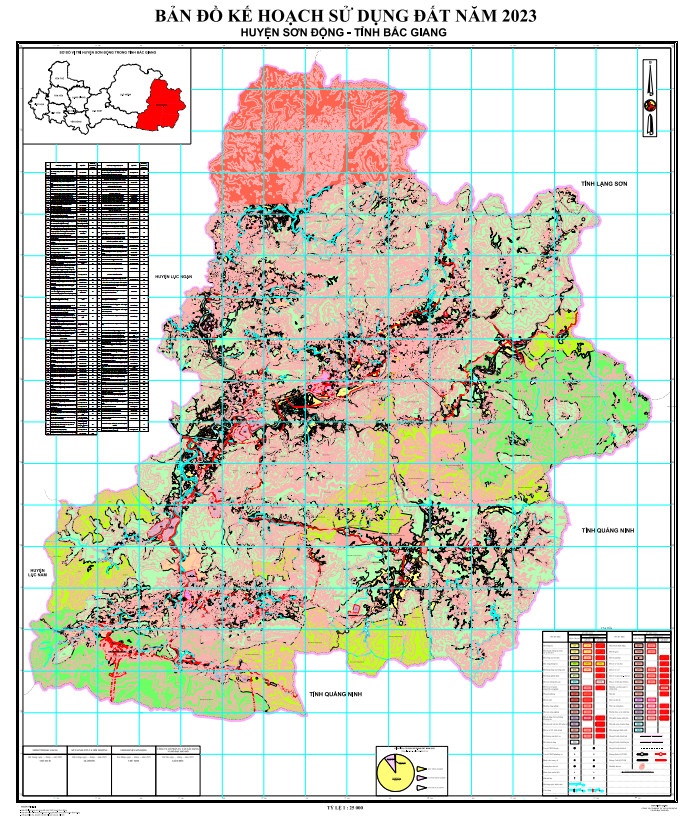Bản đồ kế hoạch sử dụng đất năm 2023 huyện Sơn Động