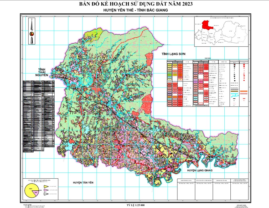 Bản đồ kế hoạch sử dụng đất năm 2023 huyện Yên Thế