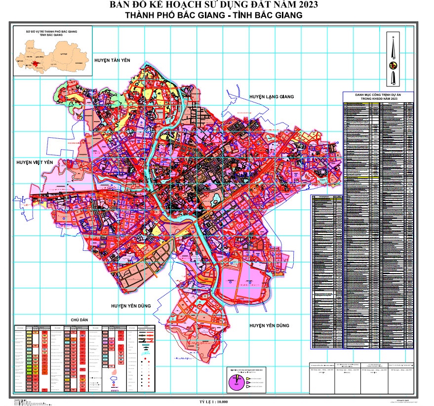 Bản đồ kế hoạch sử dụng đất năm 2023 thành phố Bắc Giang