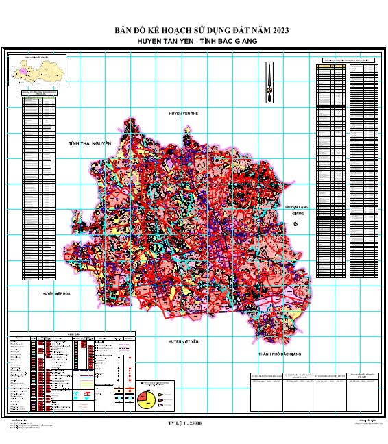 Bản đồ kế hoạch sử dụng đất năm 2023 huyện Tân Yên