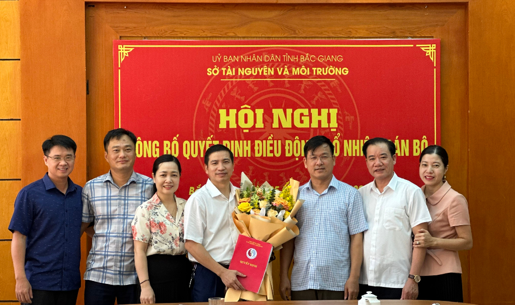 Sở Tài nguyên và Môi trường tỉnh Bắc Giang công bố quyết định về công tác cán bộ