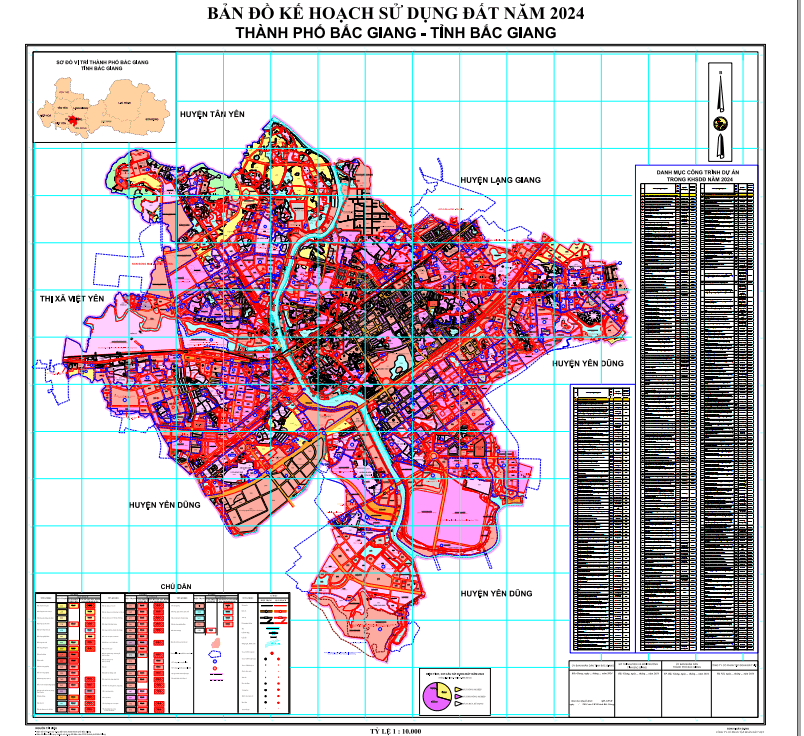 Bản đồ kế hoạch sử dụng đất năm 2024 huyện Hiệp Hòa