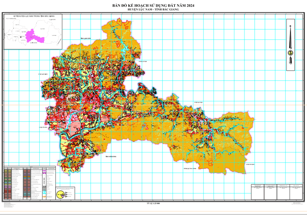 Bản đồ kế hoạch sử dụng đất năm 2024 huyện Lục Nam