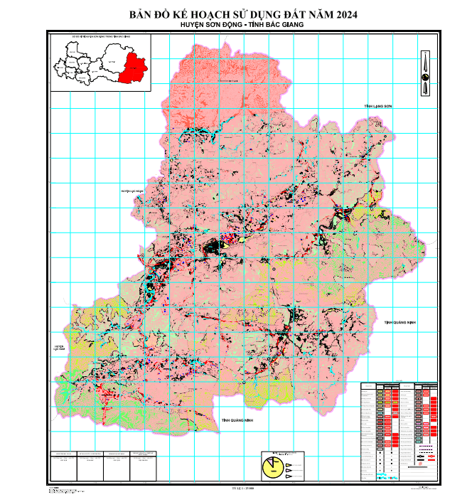 Bản đồ kế hoạch sử dụng đất năm 2024 huyện Sơn Động