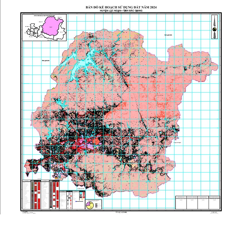Bản đồ kế hoạch sử dụng đất năm 2024 huyện Lục Ngạn