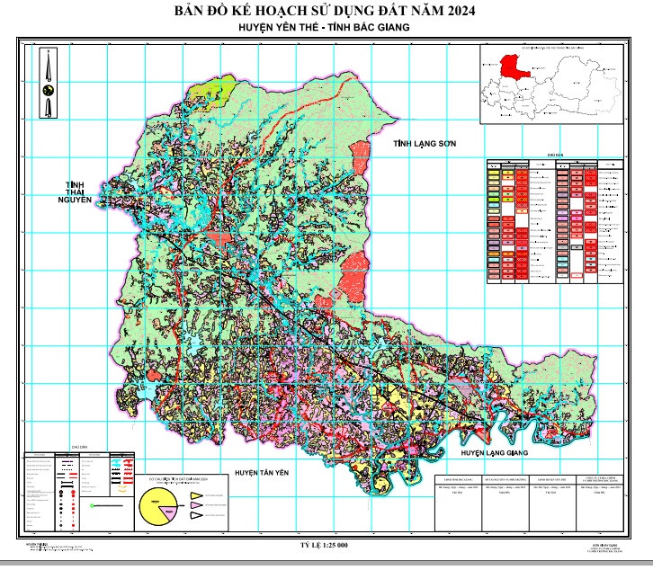Bản đồ kế hoạch sử dụng đất năm 2024 huyện Yên Thế