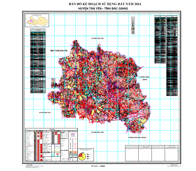 Bản đồ kế hoạch sử dụng đất năm 2024 huyện Tân Yên