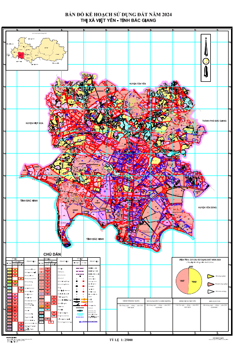 Bản đồ kế hoạch sử dụng đất năm 2024 thị xã Việt Yên