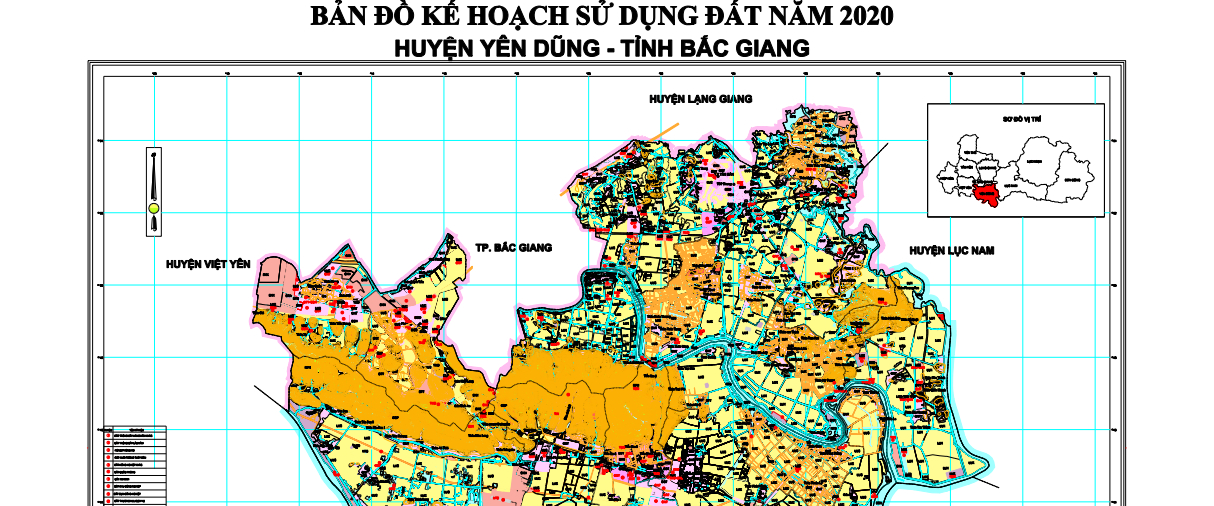 Bản đồ Kế hoạch sử dụng đất đến năm 2020 huyện Yên Dũng