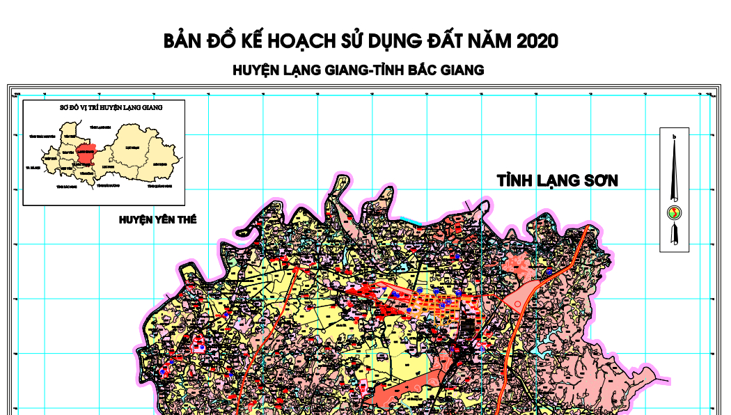 Bản đồ Kế hoạch sử dụng đất đến năm 2020 huyện Lạng Giang