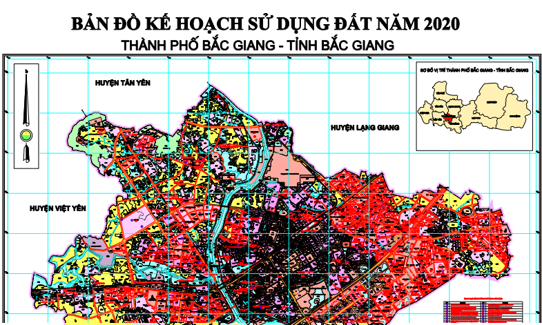 Bản đồ Kế hoạch sử dụng đất đến năm 2020 thành phố Bắc Giang