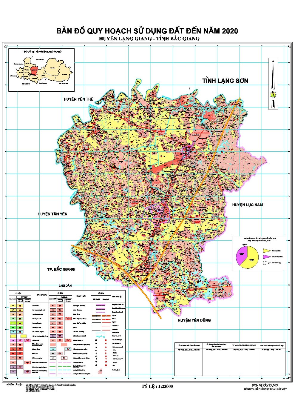 Bản đồ quy hoạch sử dụng đất huyện Lạng Giang đến năm 2020