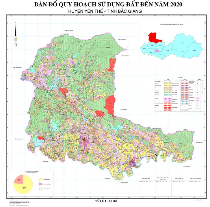 Bản đồ quy hoạch sử dụng đất huyện Yên Thế đến năm 2020