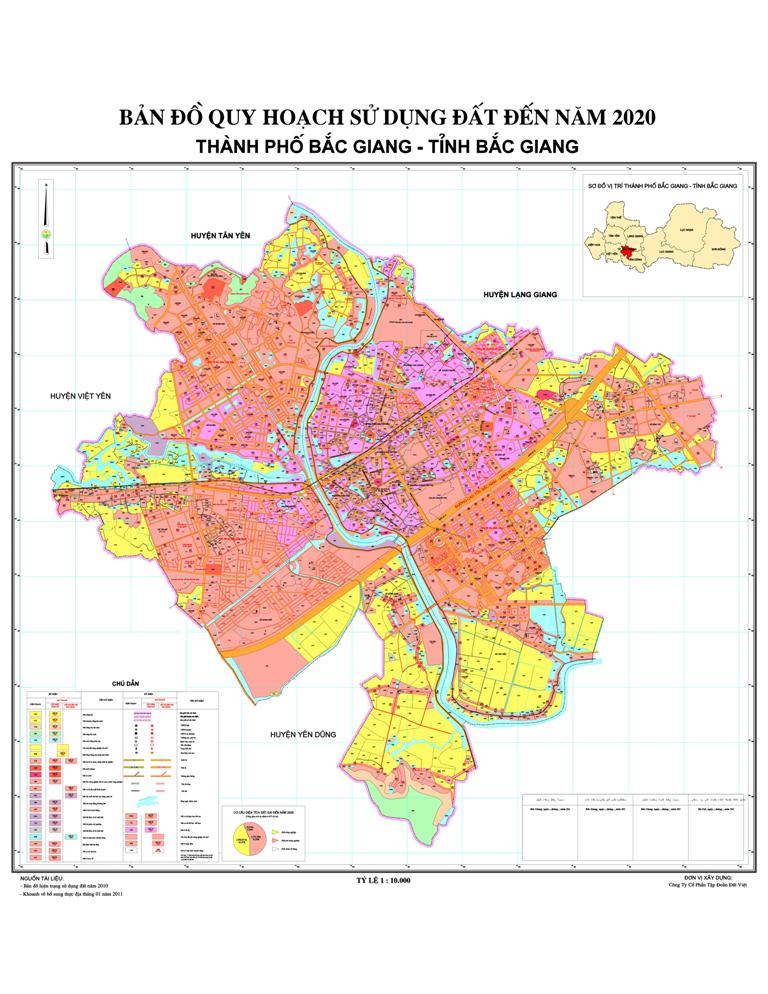 Bản đồ quy hoạch sử dụng đất thành phố Bắc Giang đến năm 2020