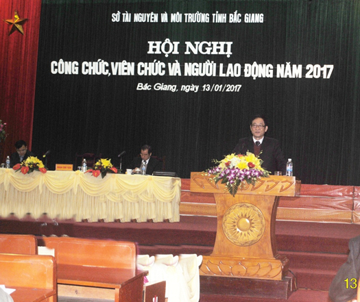 Hội nghị công chức, viên chức và người lao động Sở Tài nguyên và Môi trường Bắc Giang năm 2017